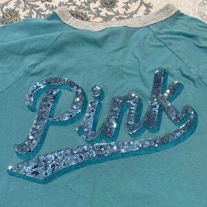 Victoria Secret PINK V- Neck TeeShirt Size Large